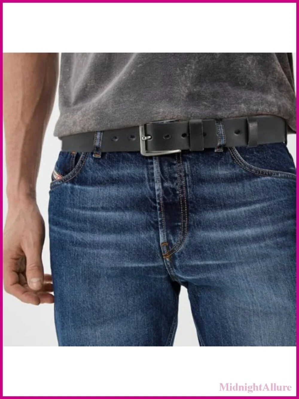 Full Grain Leather Belt 1.5 Inch Wide Handmade Casual